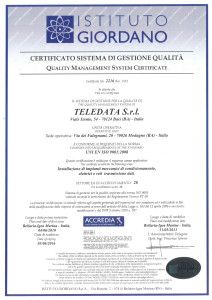 Certificato ISO TELEDATA srl
